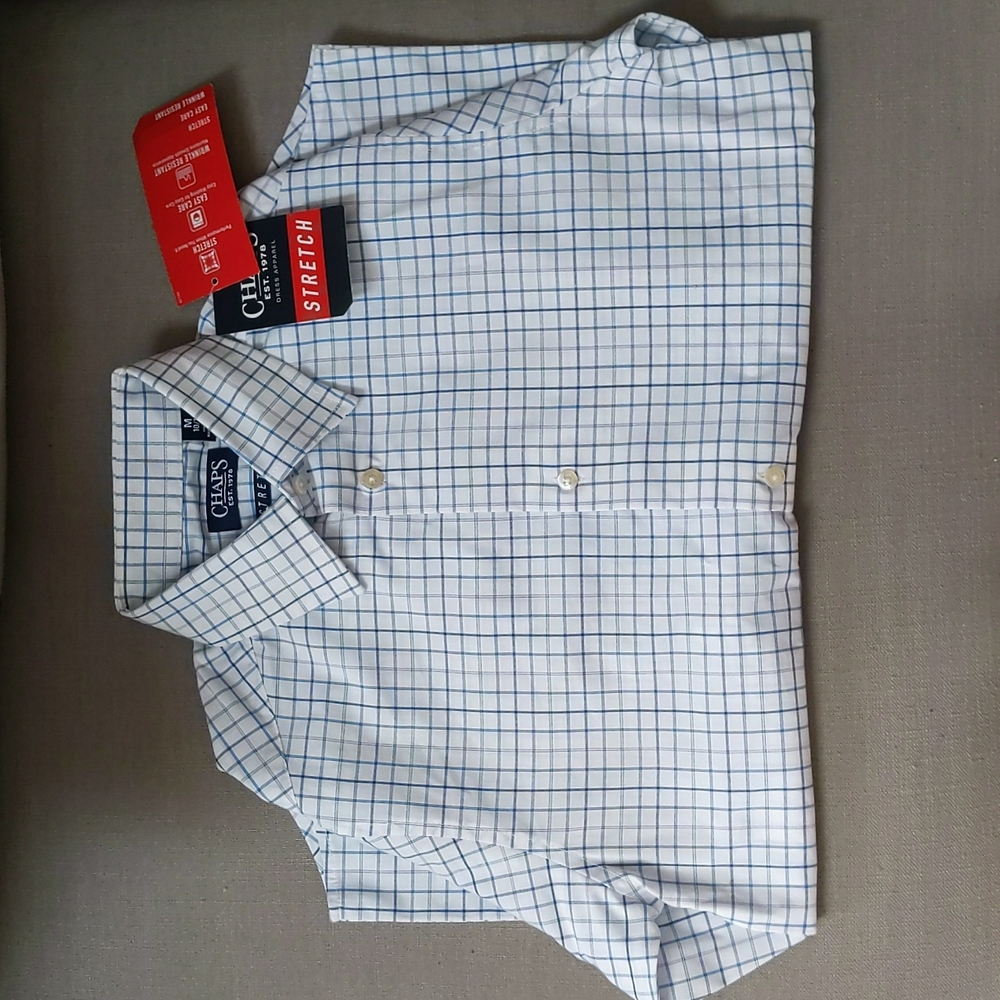 NWT Boys Chaps Long Sleeve Button Down Shirt Size M 10/12